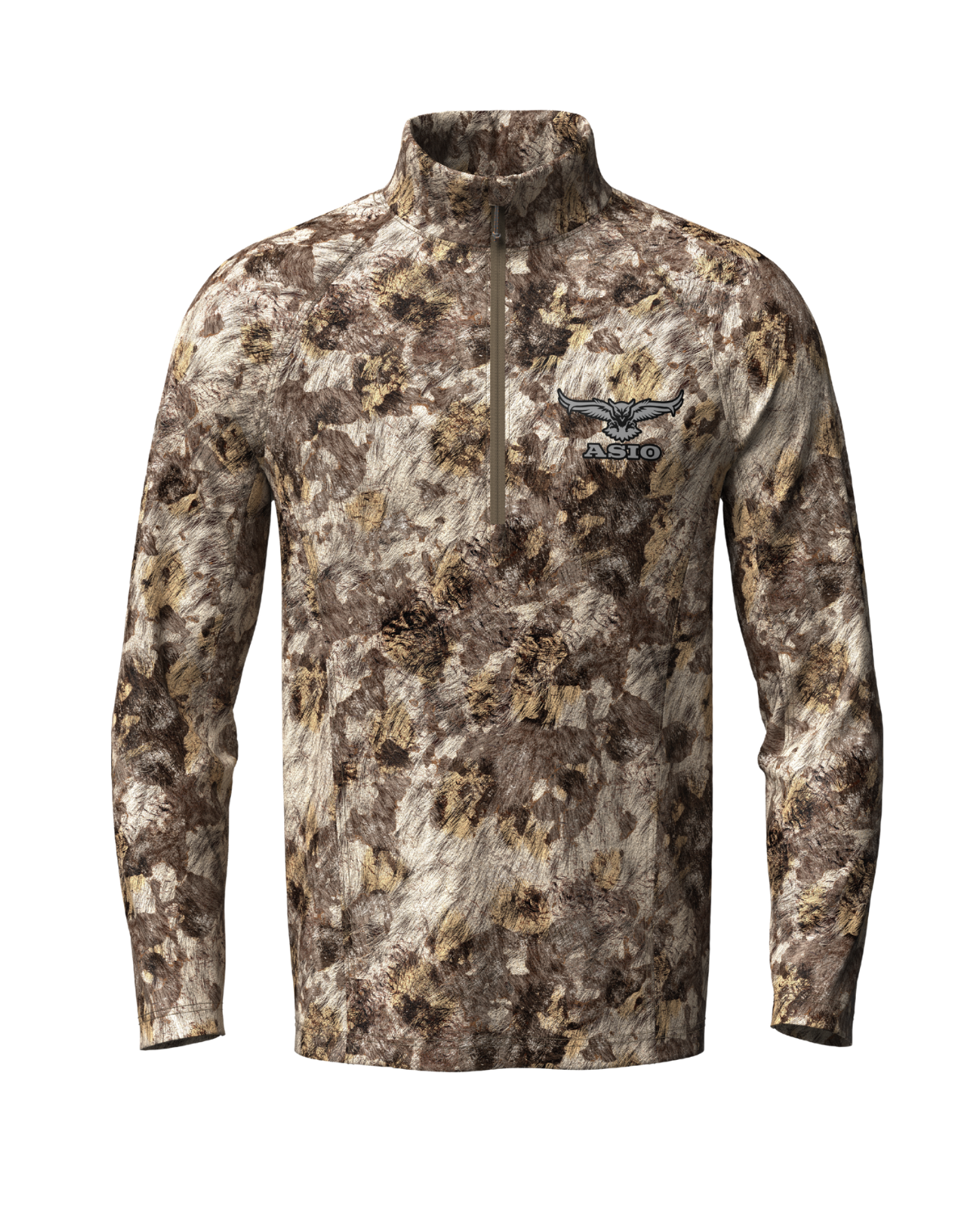 ASIO Gear midweight baselayer top in RAPX camo—versatile hunting layer designed for stealth, breathability, and comfort in the stand or on the ground.