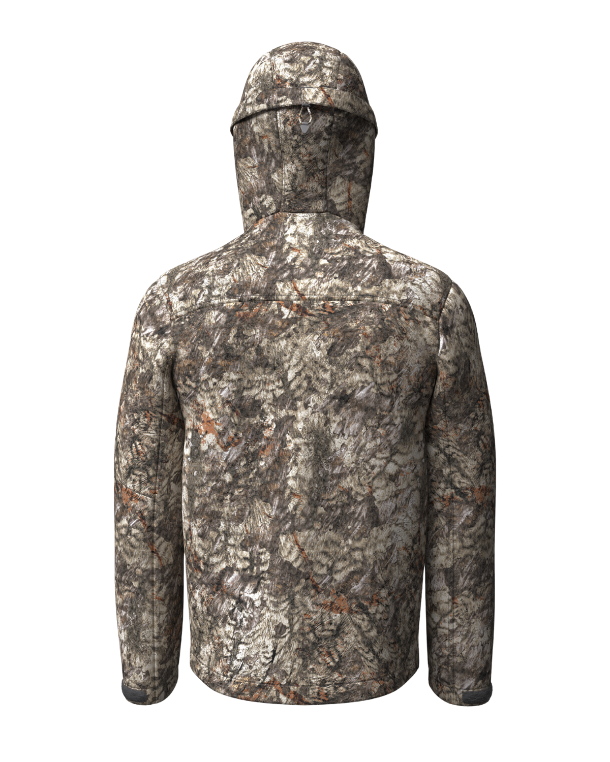 asio gear raptor camo waterproof rain jacket for bowhunters hunting from a treestand. features a hood cinch for customizable fit.