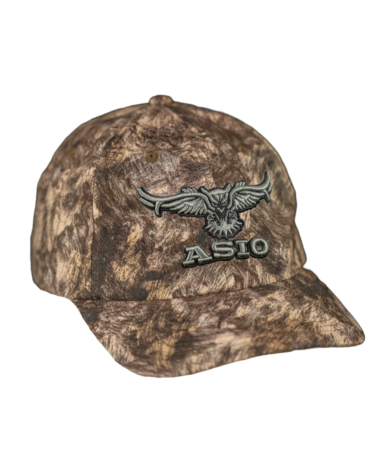 ASIO Gear lightweight bowhunting hat in RAPX camo – fitted low-profile hunting cap with moisture-wicking fabric, structured bill, and embroidered logo, designed for stealth and comfort in early to mid-season treestand and ground setups.