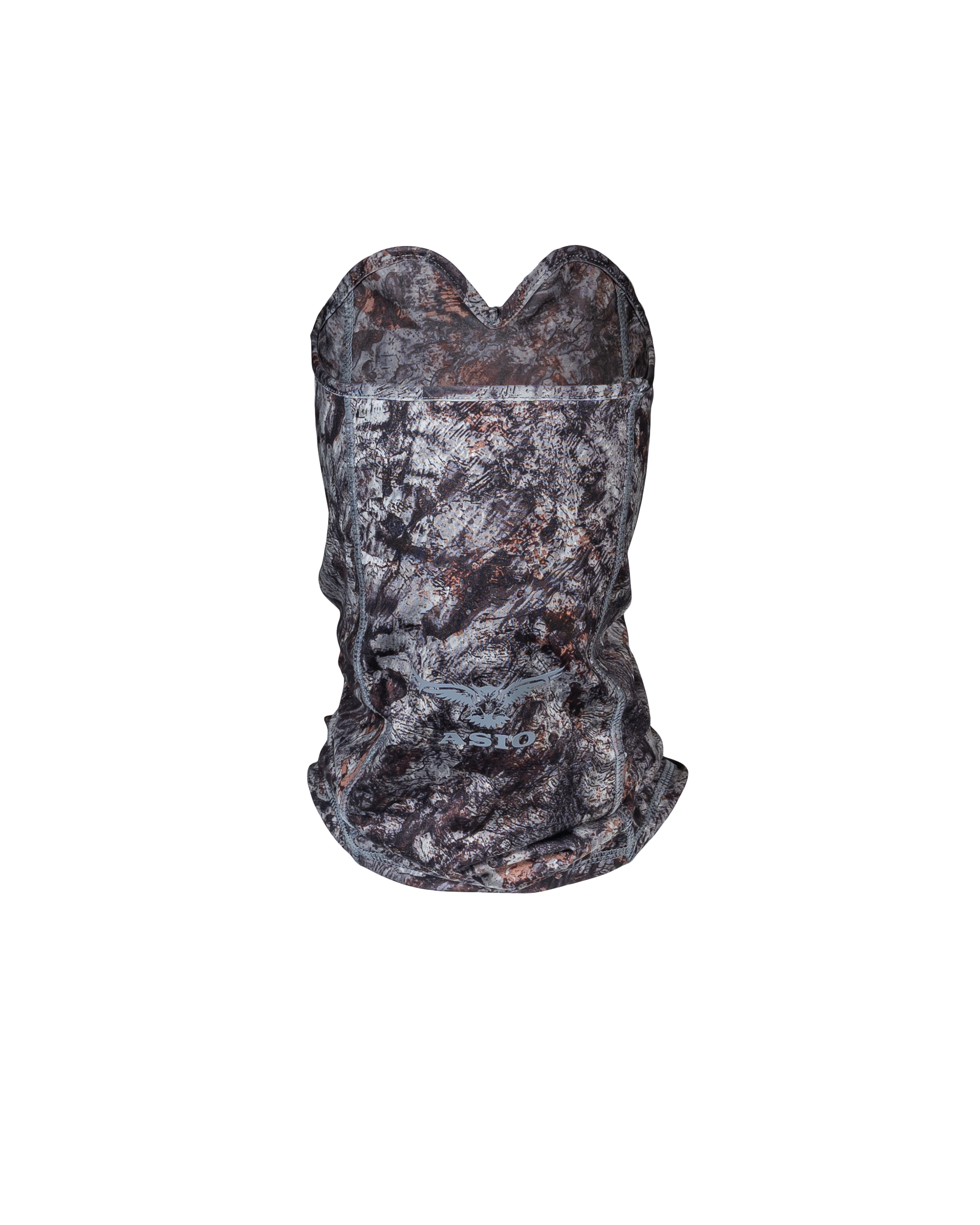asio gear lightweight breathable face gaiter for early season in raptor camo