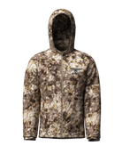 Heavyweight hooded hunting jacket in RAPX camo designed for cold weather and late-season bowhunting
