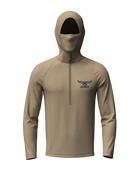 ASIO Gear lightweight tan hoodie for hot-weather hunts and universal layering with built-in face mask and thumbhole sleeves