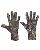 ASIO Gear lightweight stretch bowhunting glove in RAPTOR camo – breathable early season hunting glove with exposed thumb and forefinger tips, silicone grip palm, and precision fit for enhanced feel, dexterity, and stealth in warm weather treestand or ground setups.