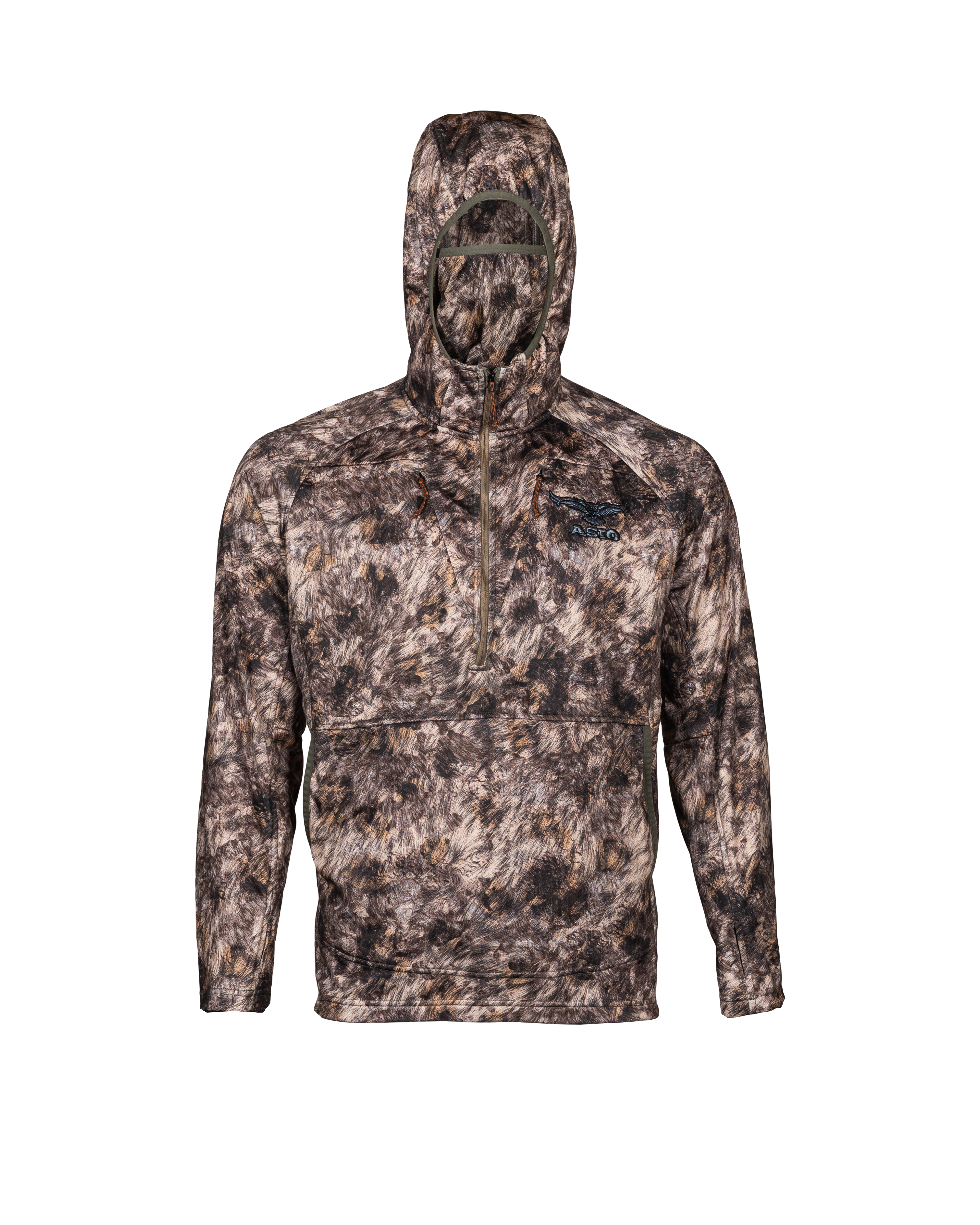 Front view of the ASIO Midweight Hoodie in RAPX Camo
