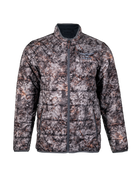 Front view of the ASIO Midweight Puffy Jacket in Raptor Camo