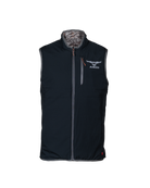 Solid black reversible side of the Raptor Midweight Puffy Vest with camo collar