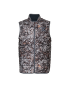 Front view of the ASIO Midweight Puffy Vest in Raptor Camo